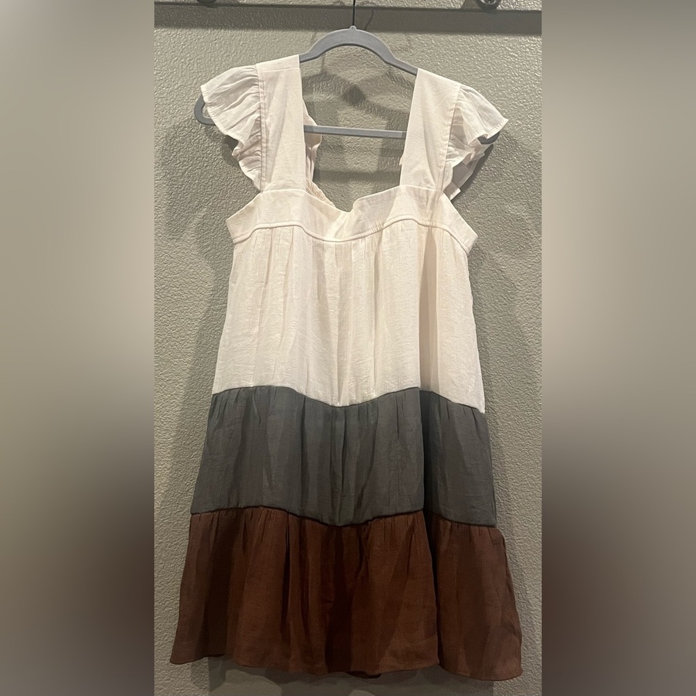NWOT Flowy Color Block Blouse